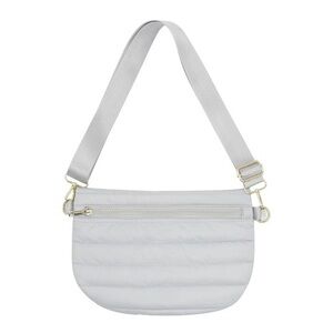 Mack Bandz Gray puffer Crossbody Bag